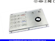 Vandal-proof Rugged Matel Keypad with 16 Flush Keys and Integrated Optical Trackball