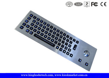 Panel Mount Illuminated Metal Keyboard High Resistant With Optical Trackball