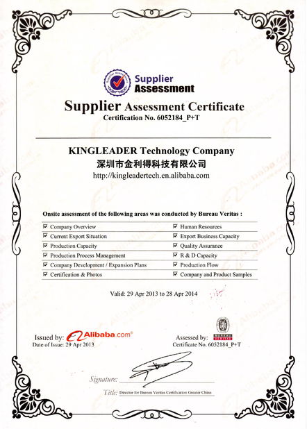 Κίνα KINGLEADER Technology Company Πιστοποιήσεις