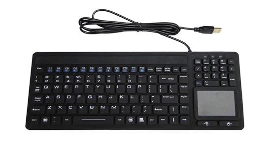 Αδιάβροχο πληκτρολόγιο σιλικόνης IP68 109 πλήκτρων, βιομηχανικής χρήσης, με 12 πλήκτρα λειτουργιών και αριθμητικό πληκτρολόγιο